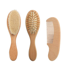 Charger l&#39;image dans la galerie, Brosse et Peigne en Bois pour Bébé – Poils Naturels Doux
