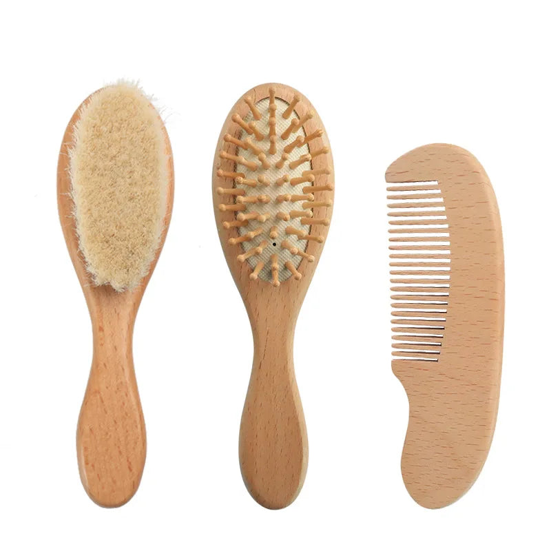 Brosse et Peigne en Bois pour Bébé – Poils Naturels Doux